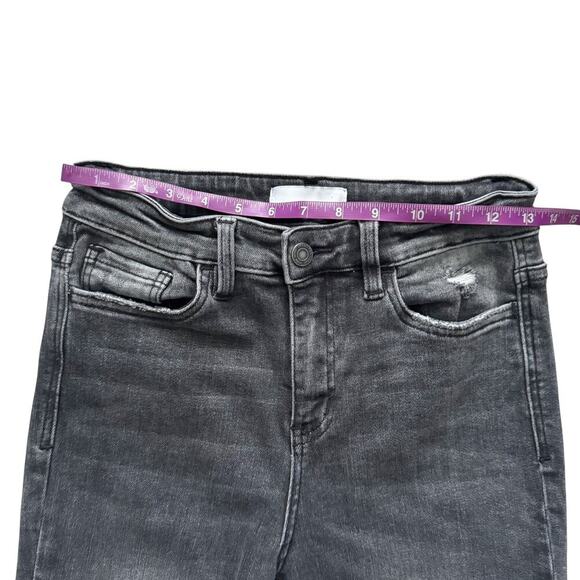 Vervet Jeans Womens 27 Black Distressed High Rise Straight Leg Frayed Hem grunge - Picture 7 of 12